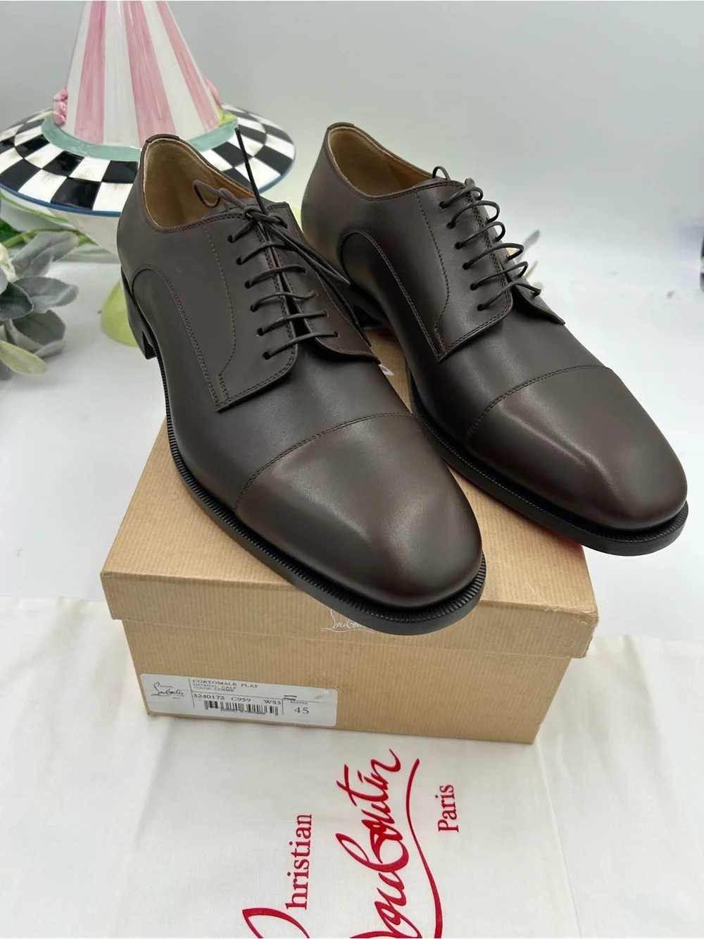 Men\'s Christian Louboutin CORTOMALE lace up Oxford size 45 made in Italy Christian Louboutin Oxford Black Dress Shoes for Men for  main image 3
